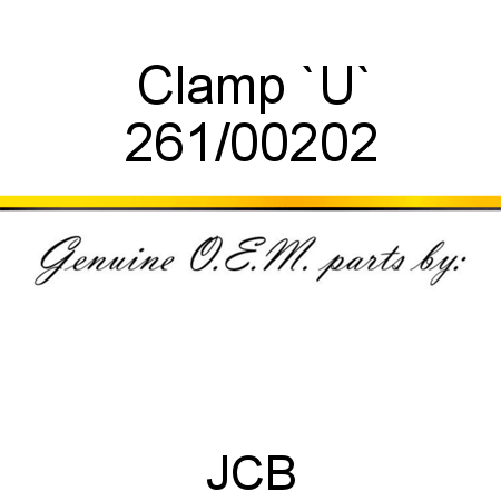 Clamp, `U` 261/00202