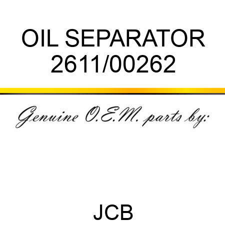 OIL SEPARATOR 2611/00262