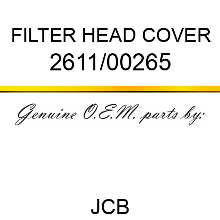 FILTER, HEAD COVER 2611/00265