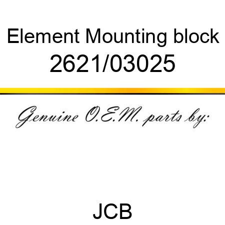 Element, Mounting, block 2621/03025