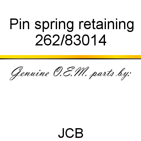 Pin, spring retaining 262/83014