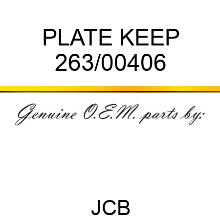PLATE KEEP 263/00406