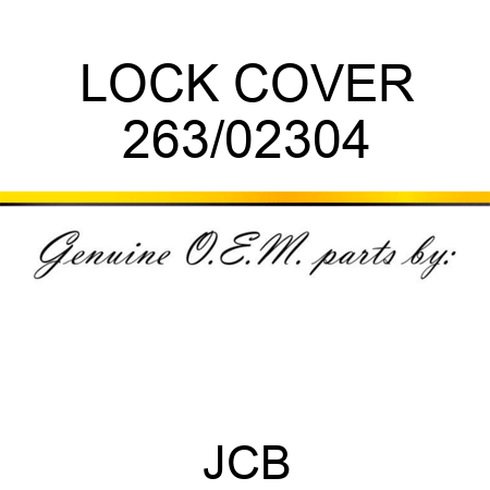LOCK COVER 263/02304