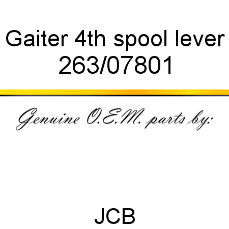 Gaiter, 4th spool lever 263/07801