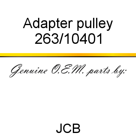 Adapter, pulley 263/10401