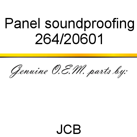 Panel, soundproofing 264/20601