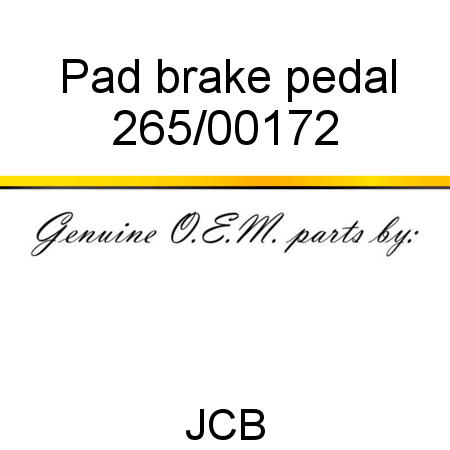 Pad, brake pedal 265/00172
