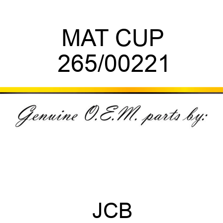 MAT CUP 265/00221