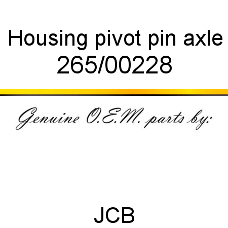 Housing, pivot pin, axle 265/00228