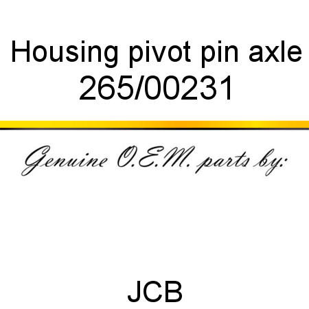 Housing, pivot pin, axle 265/00231