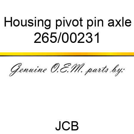 Housing, pivot pin, axle 265/00231