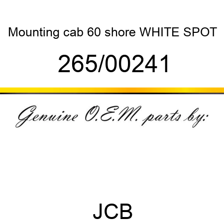 Mounting, cab, 60 shore, WHITE SPOT 265/00241