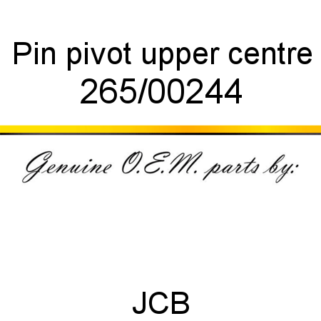 Pin, pivot, upper centre 265/00244