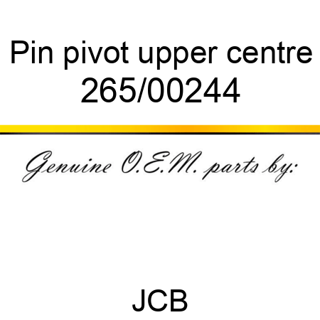 Pin, pivot, upper centre 265/00244