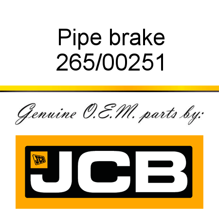 Pipe, brake 265/00251