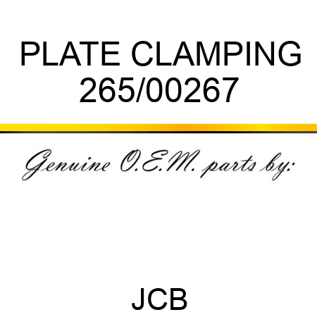 PLATE CLAMPING 265/00267