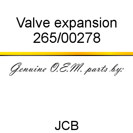 Valve, expansion 265/00278