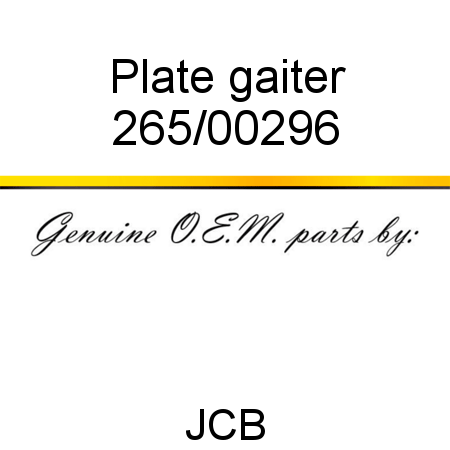 Plate, gaiter 265/00296