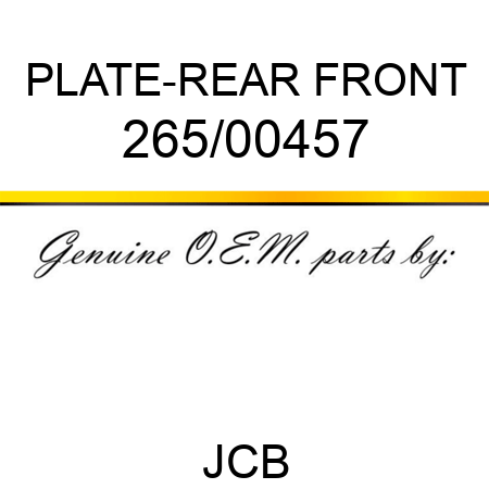 PLATE-REAR FRONT 265/00457