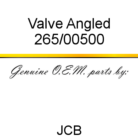Valve, Angled 265/00500