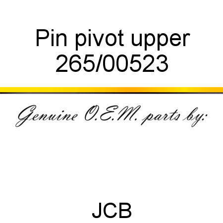 Pin, pivot, upper 265/00523