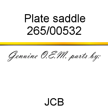 Plate, saddle 265/00532