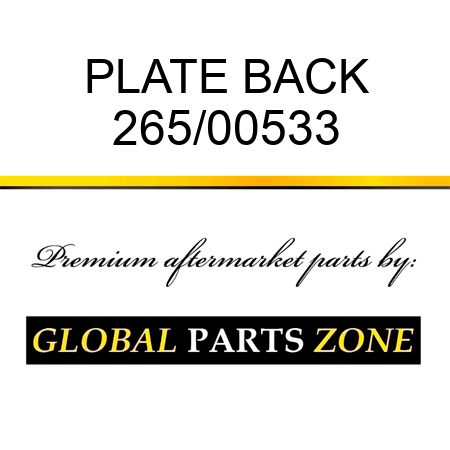 PLATE BACK 265/00533