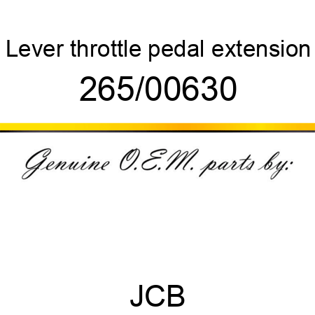 Lever, throttle pedal, extension 265/00630