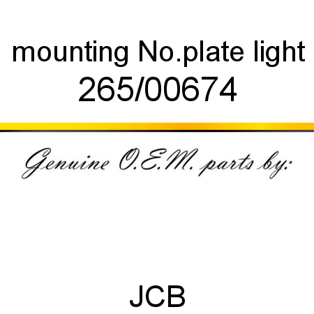mounting, No.plate light 265/00674