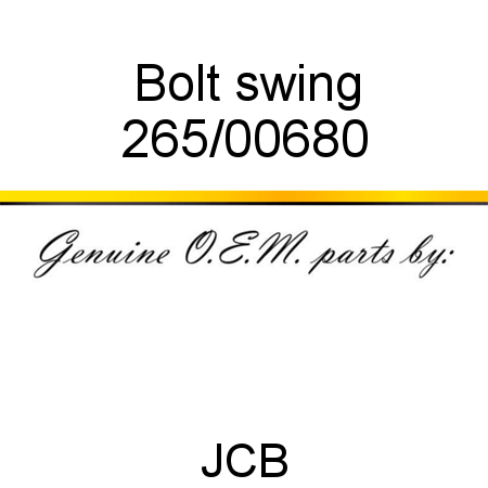 Bolt, swing 265/00680