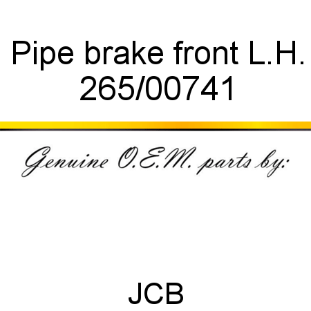Pipe, brake, front L.H. 265/00741