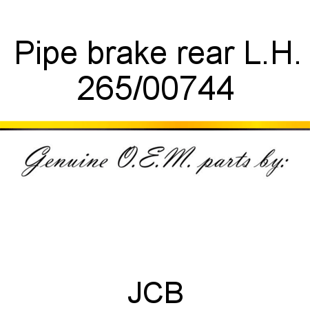 Pipe, brake, rear L.H. 265/00744