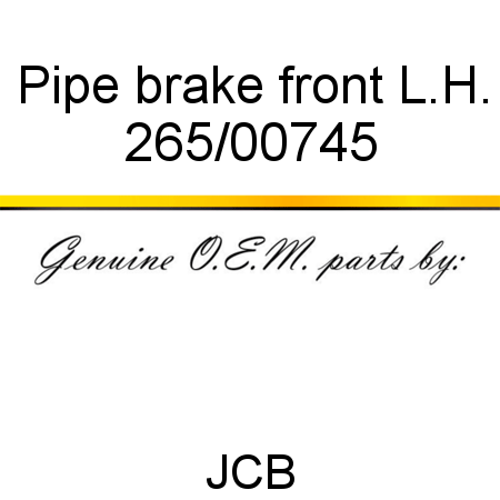 Pipe, brake, front L.H. 265/00745