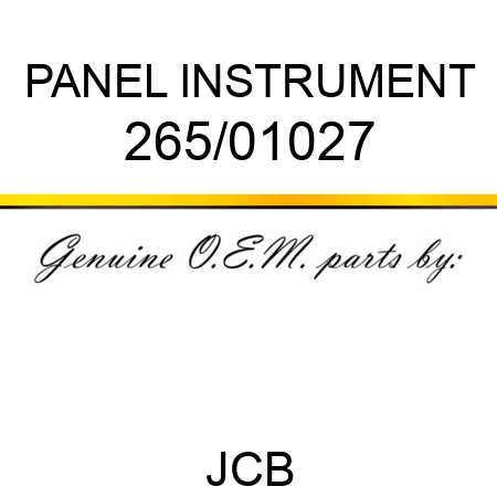 PANEL INSTRUMENT 265/01027