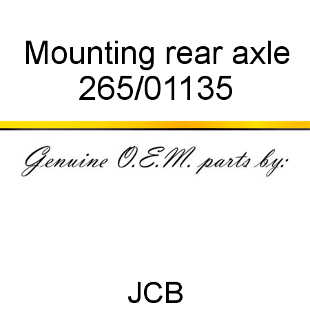 Mounting, rear axle 265/01135