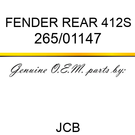 FENDER REAR 412S 265/01147