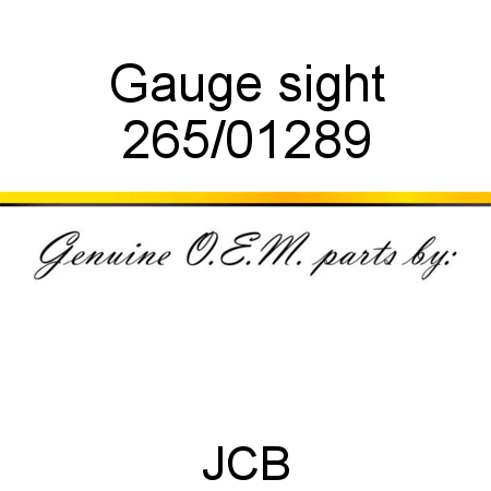 Gauge, sight 265/01289