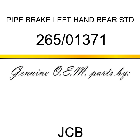 PIPE, BRAKE LEFT HAND REAR STD 265/01371