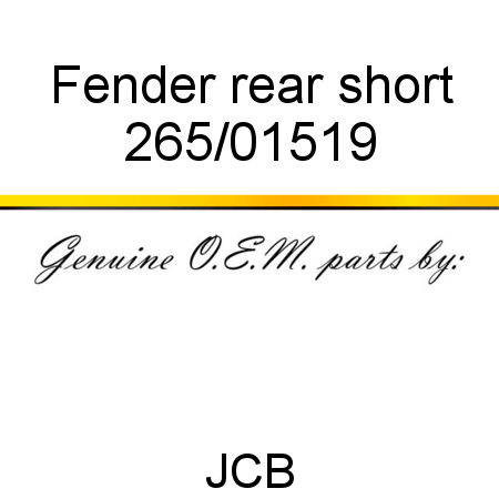 Fender, rear, short 265/01519