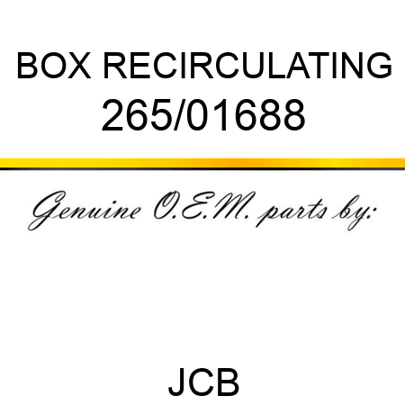 BOX RECIRCULATING 265/01688
