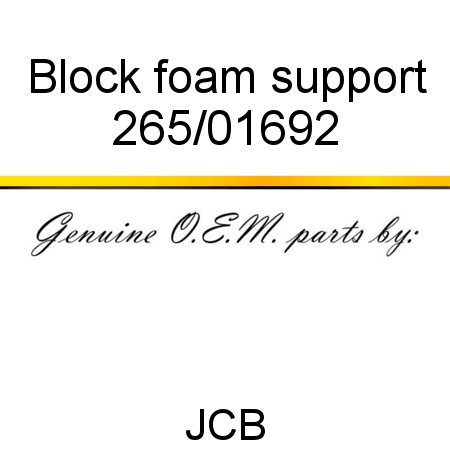 Block, foam support 265/01692