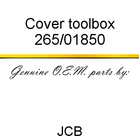 Cover, toolbox 265/01850