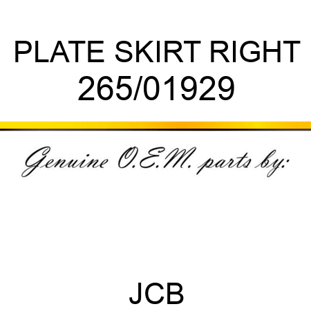 PLATE SKIRT RIGHT 265/01929