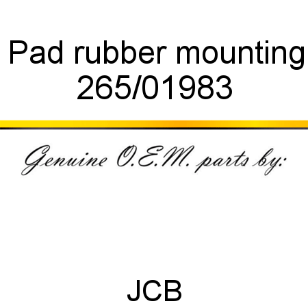 Pad, rubber mounting 265/01983