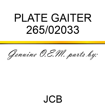 PLATE GAITER 265/02033