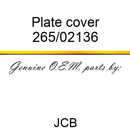 Plate cover 265/02136