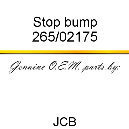 Stop, bump 265/02175