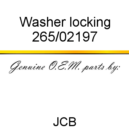 Washer, locking 265/02197