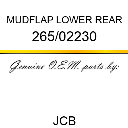 MUDFLAP LOWER REAR 265/02230