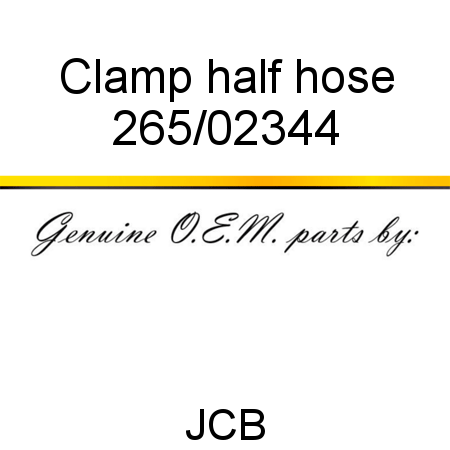 Clamp, half, hose 265/02344